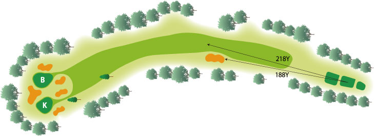 福山カントリークラブ IN10番ホール コース図