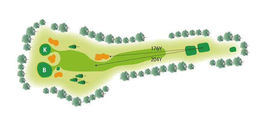 福山カントリークラブ IN11番ホール コース図