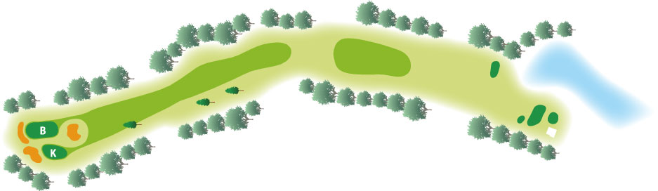 福山カントリークラブ IN14番ホール コース図