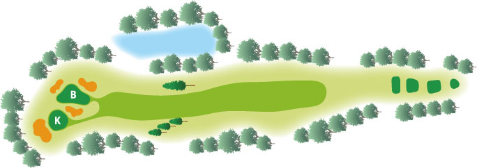 福山カントリークラブ IN16番ホール コース図