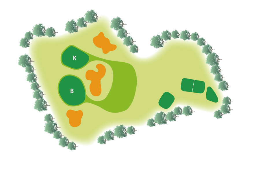 福山カントリークラブ IN17番ホール コース図