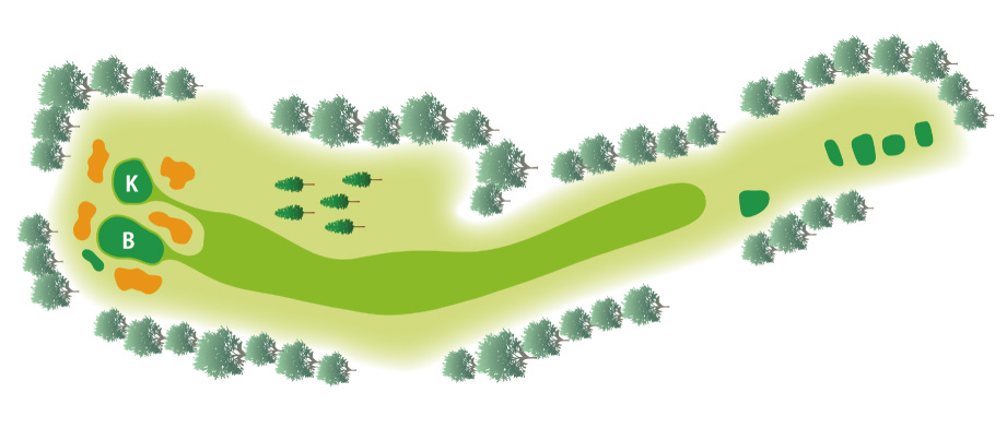 福山カントリークラブ IN18番ホール コース図