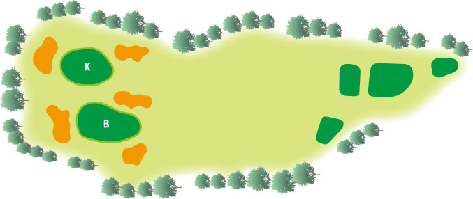 福山カントリークラブ OUT3番ホール コース図