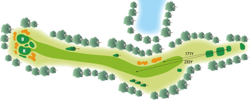 福山カントリークラブ OUT5番ホール コース図