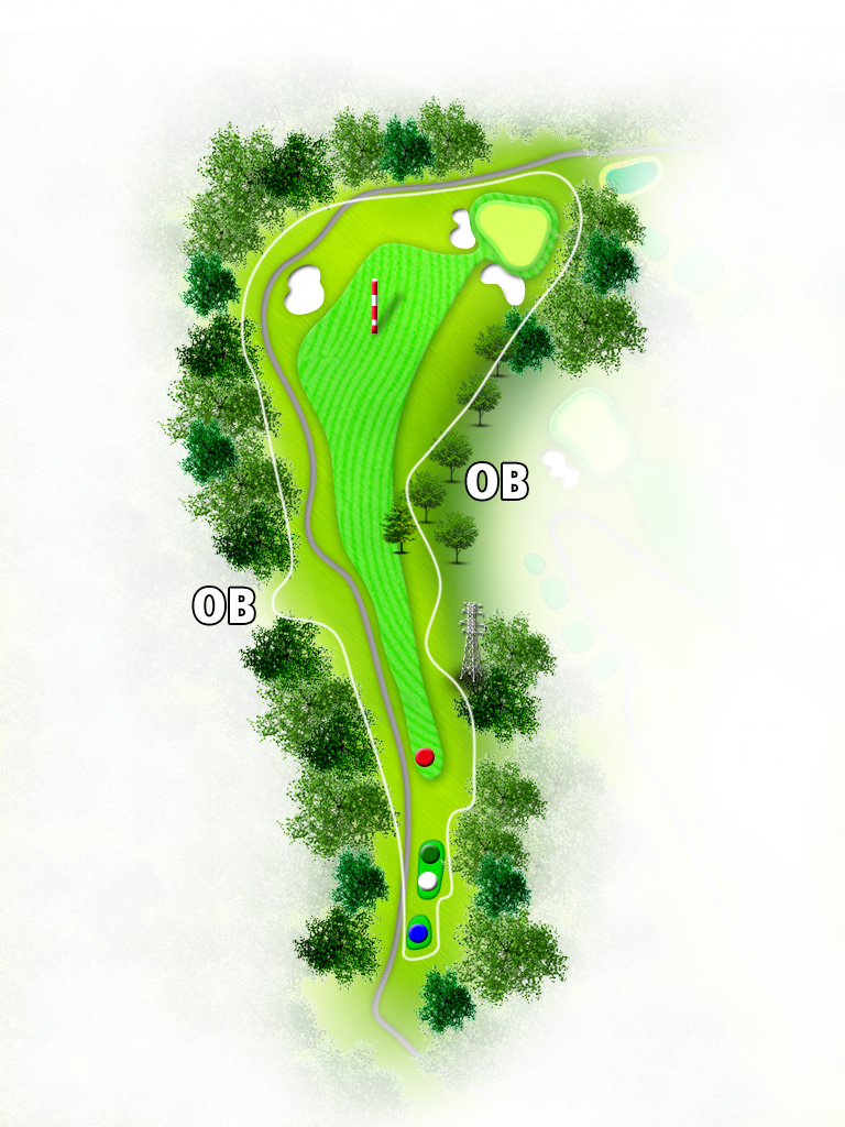 菊池カントリークラブ IN18番ホール コース図