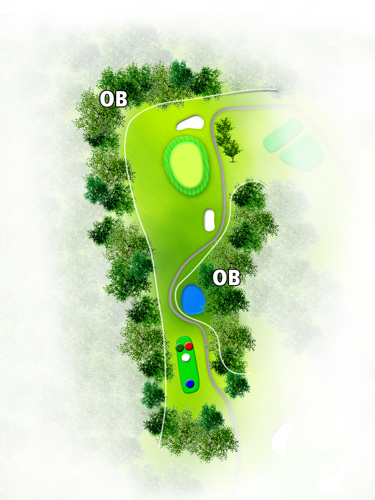 菊池カントリークラブ OUT4番ホール コース図