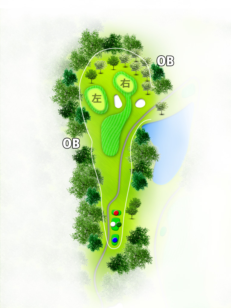 菊池カントリークラブ OUT8番ホール コース図