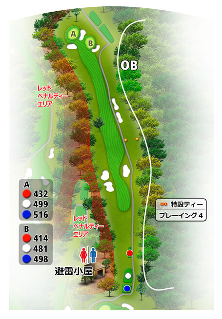 富士宮ゴルフクラブ IN13番ホール コース図