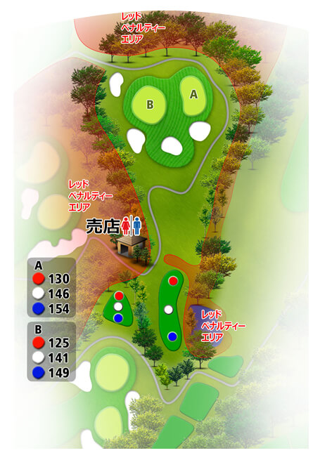 富士宮ゴルフクラブ IN16番ホール コース図