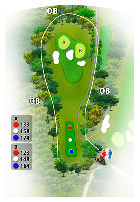 富士宮ゴルフクラブ OUT3番ホール コース図