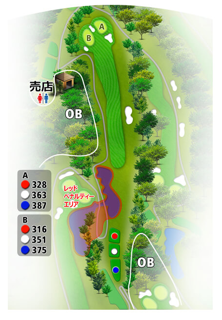 富士宮ゴルフクラブ OUT5番ホール コース図