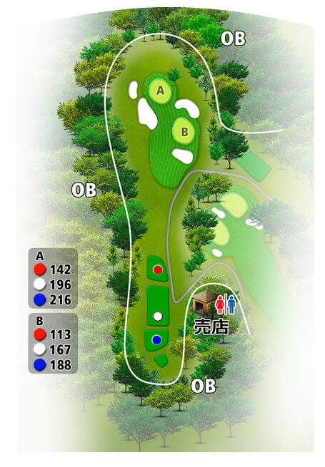 富士宮ゴルフクラブ OUT6番ホール コース図