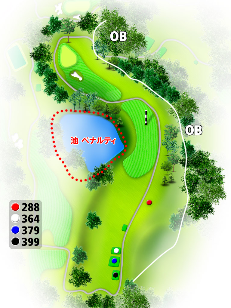 千葉桜の里ゴルフクラブ IN13番ホール コース図