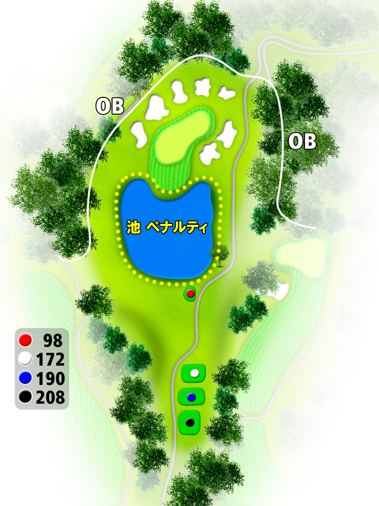 千葉桜の里ゴルフクラブ IN17番ホール コース図