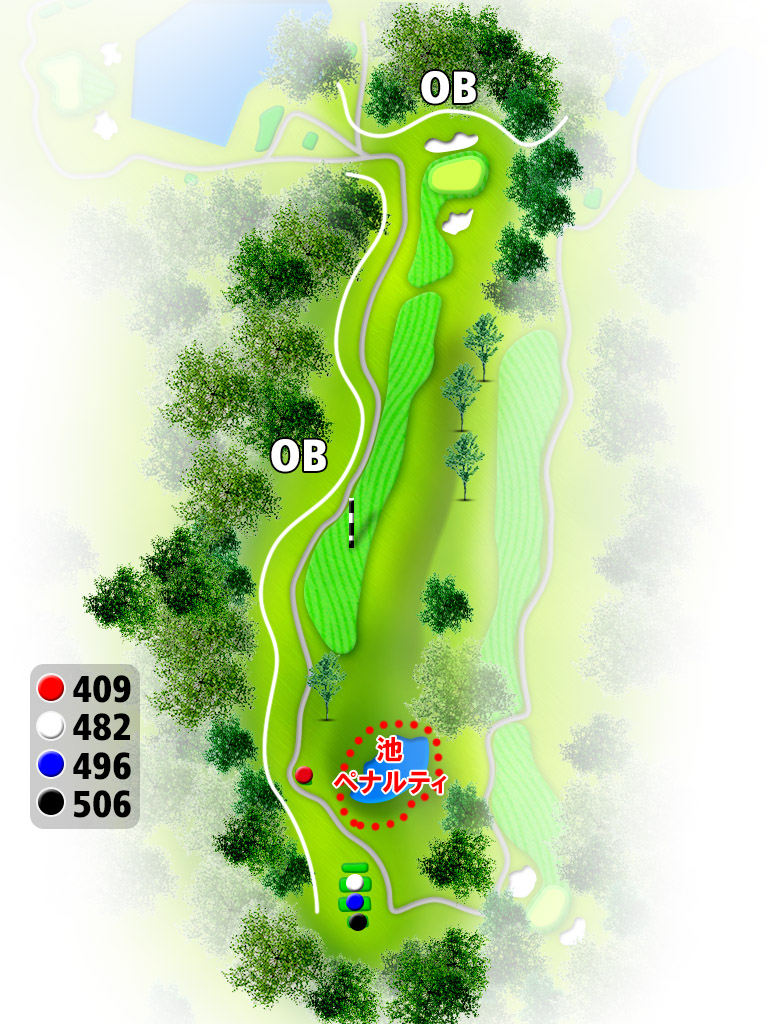 千葉桜の里ゴルフクラブ OUT6番ホール コース図