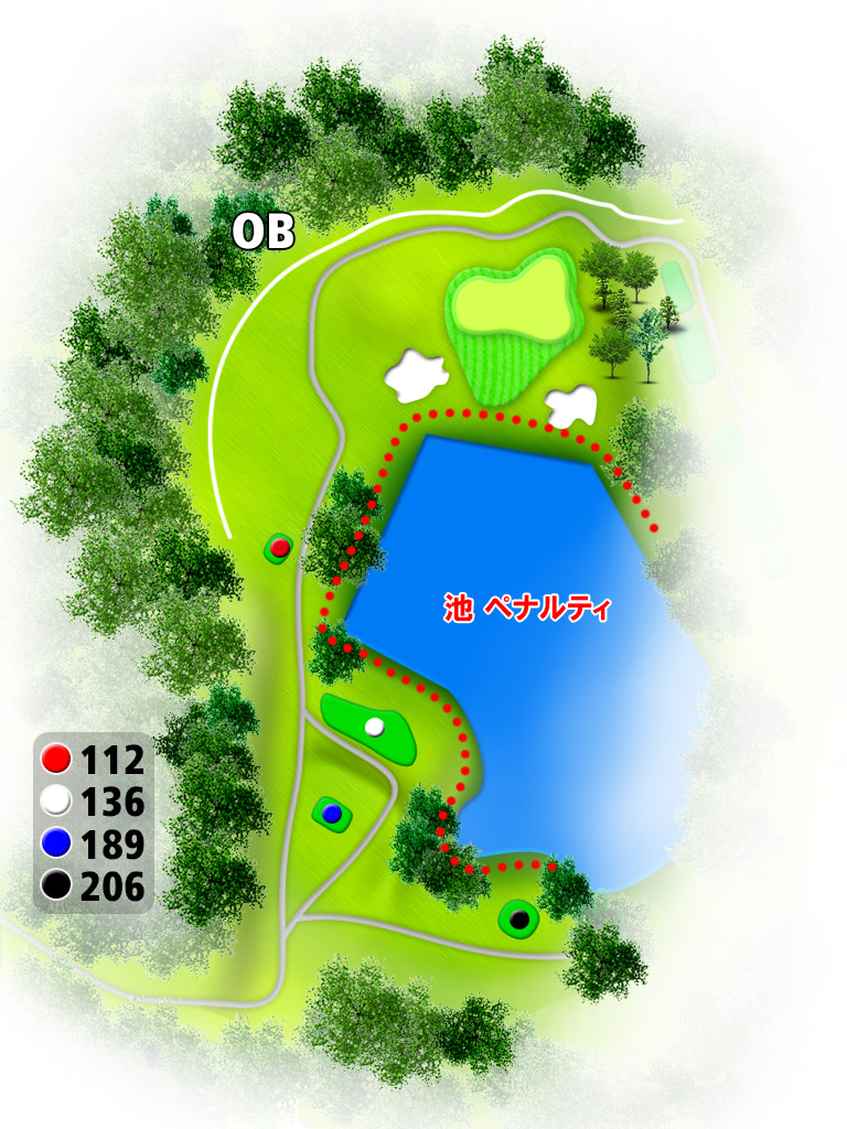 千葉桜の里ゴルフクラブ OUT7番ホール コース図