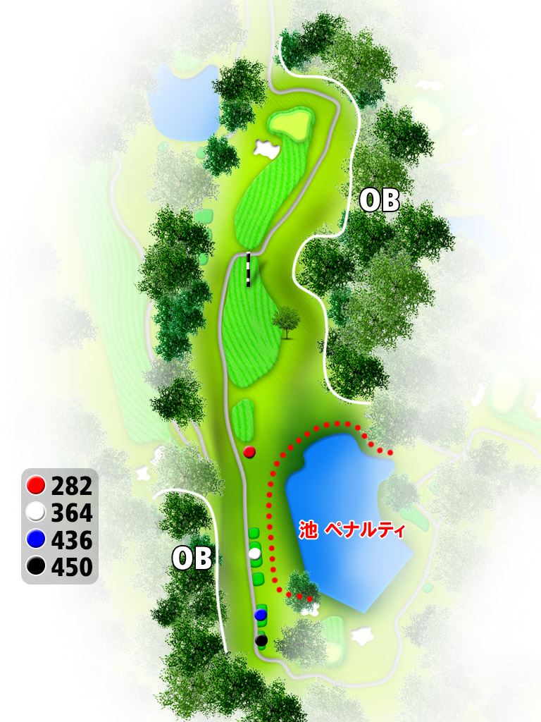 千葉桜の里ゴルフクラブ OUT8番ホール コース図