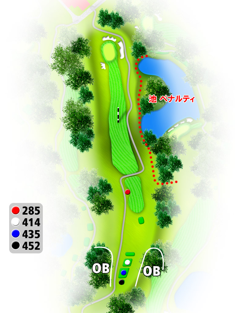 千葉桜の里ゴルフクラブ OUT9番ホール コース図
