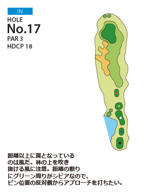 オールドオーチャードゴルフクラブ IN17番ホール コース図