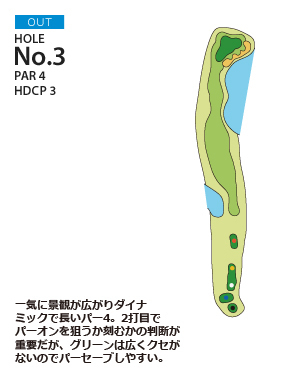 オールドオーチャードゴルフクラブ OUT3番ホール コース図