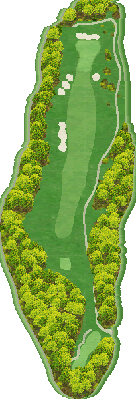 イーストウッドカントリークラブ OUT9番ホール コース図