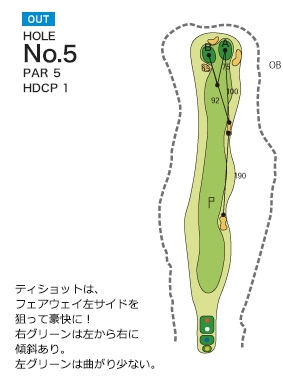 チサンカントリークラブ北条 OUT5番ホール コース図