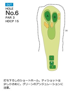 チサンカントリークラブ北条 OUT6番ホール コース図