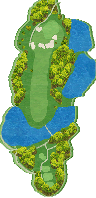 潮来カントリー倶楽部 SOUTH5番ホール コース図