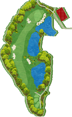 潮来カントリー倶楽部 SOUTH9番ホール コース図