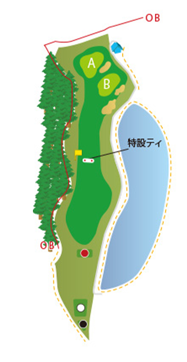勝浦東急ゴルフコース IN14番ホール コース図