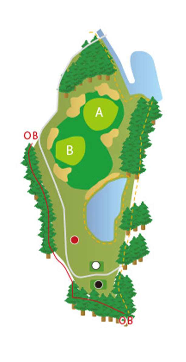 勝浦東急ゴルフコース IN16番ホール コース図