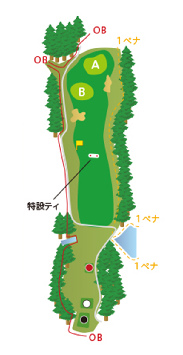 勝浦東急ゴルフコース IN17番ホール コース図
