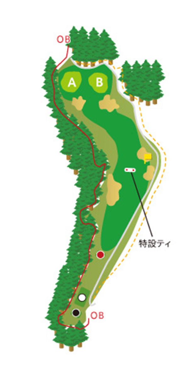 勝浦東急ゴルフコース IN18番ホール コース図