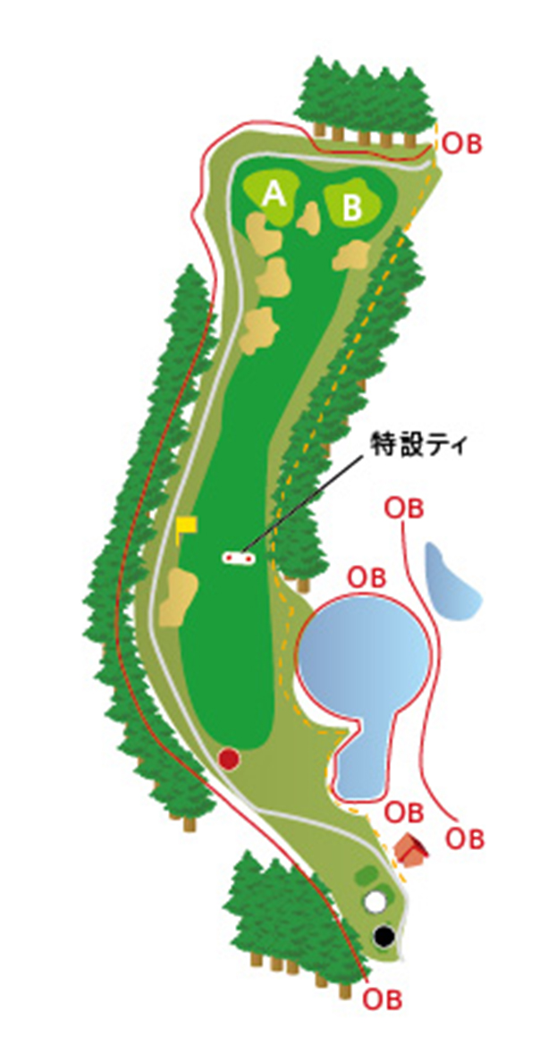 勝浦東急ゴルフコース OUT4番ホール コース図