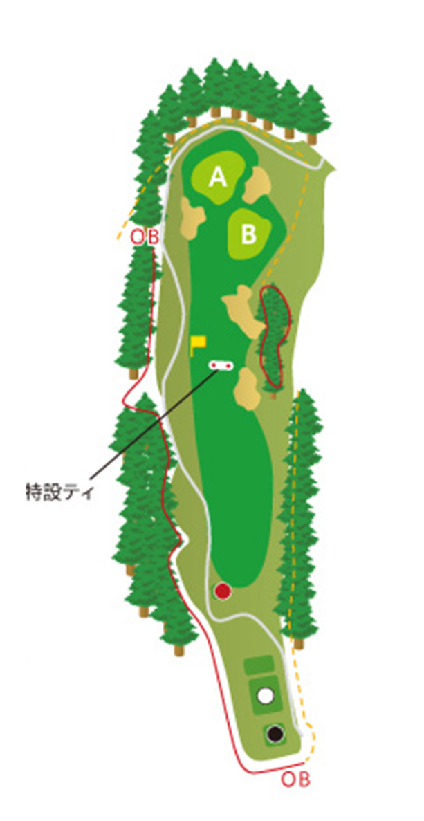 勝浦東急ゴルフコース OUT6番ホール コース図