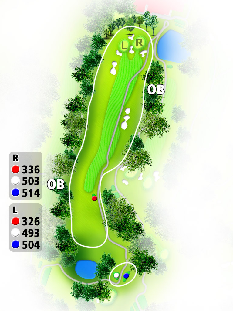 協和ゴルフクラブ IN12番ホール コース図