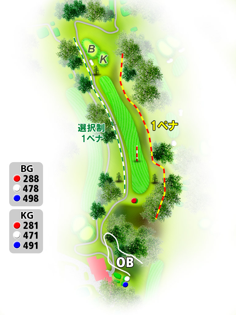 伊豆国際カントリークラブ IN10番ホール コース図