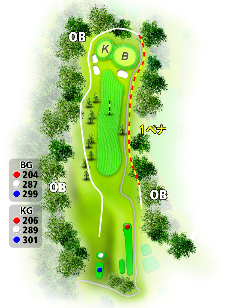 伊豆国際カントリークラブ IN11番ホール コース図