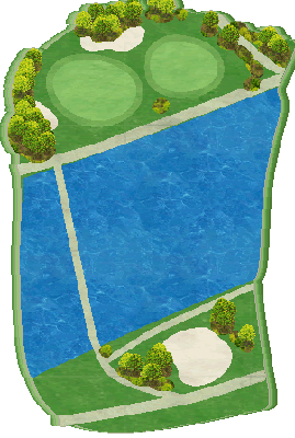 西尾ゴルフクラブ OUT8番ホール コース図