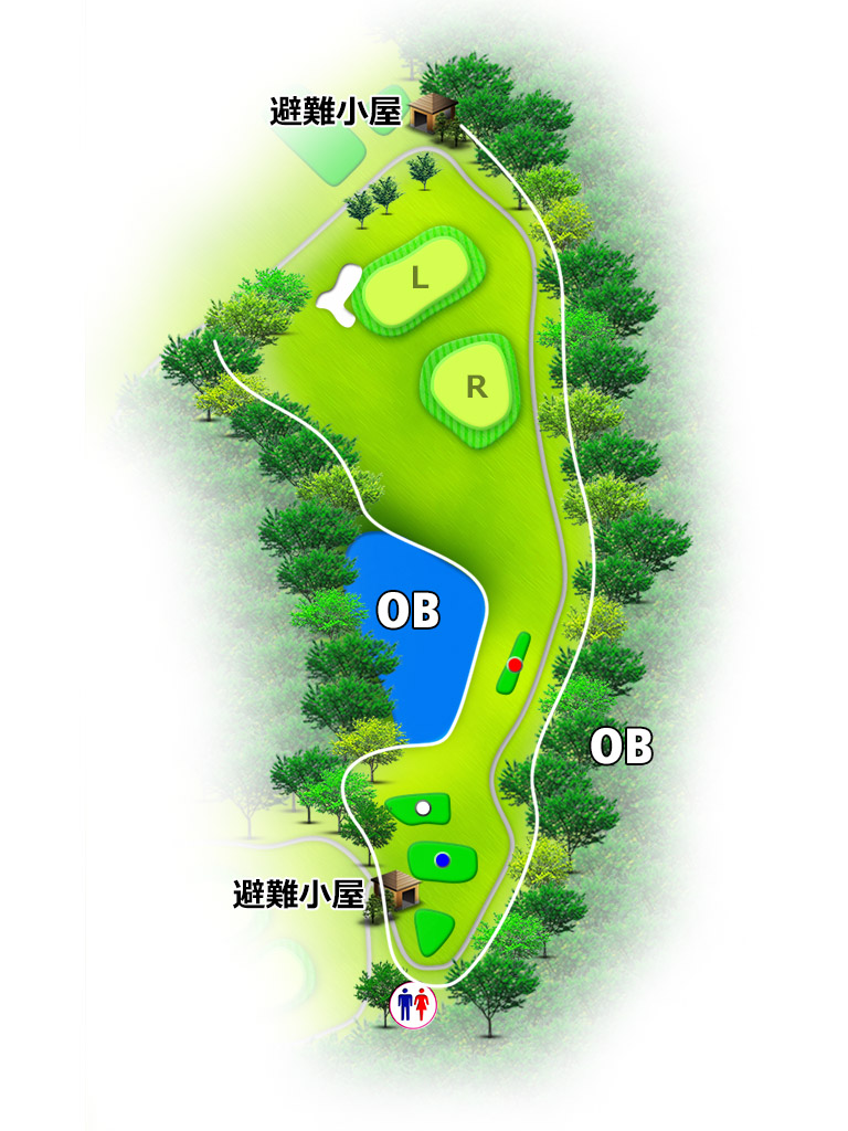 大厚木カントリークラブ本コース 東コース3番ホール コース図