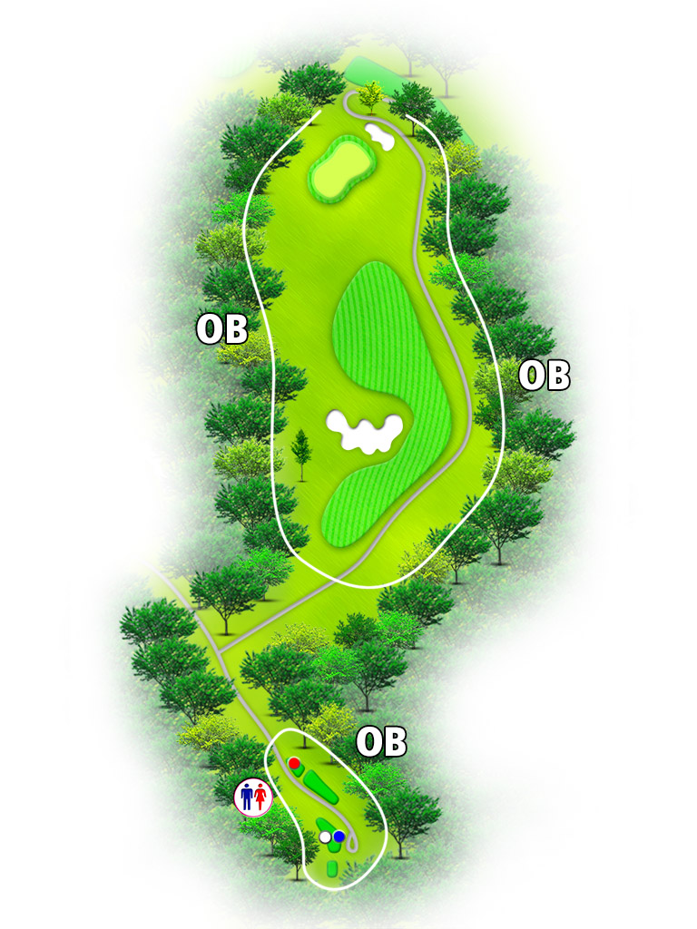 大厚木カントリークラブ本コース 南コース4番ホール コース図