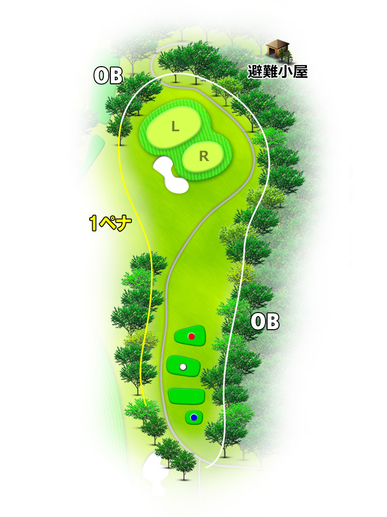 大厚木カントリークラブ本コース 南コース8番ホール コース図