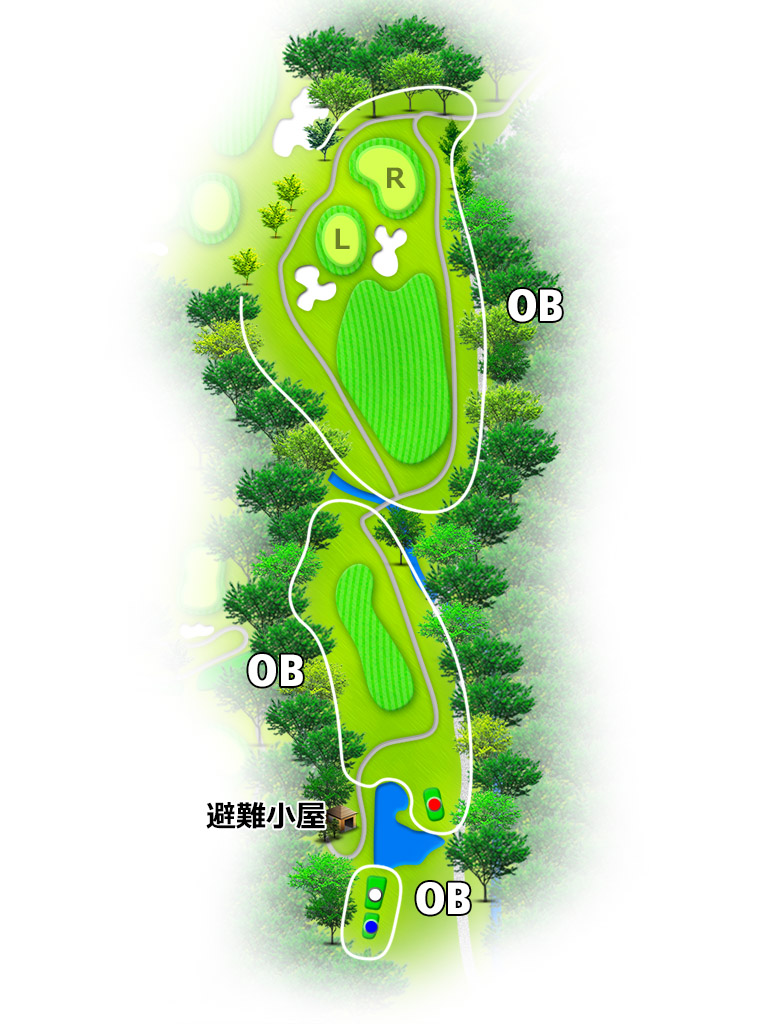 大厚木カントリークラブ本コース 南コース9番ホール コース図