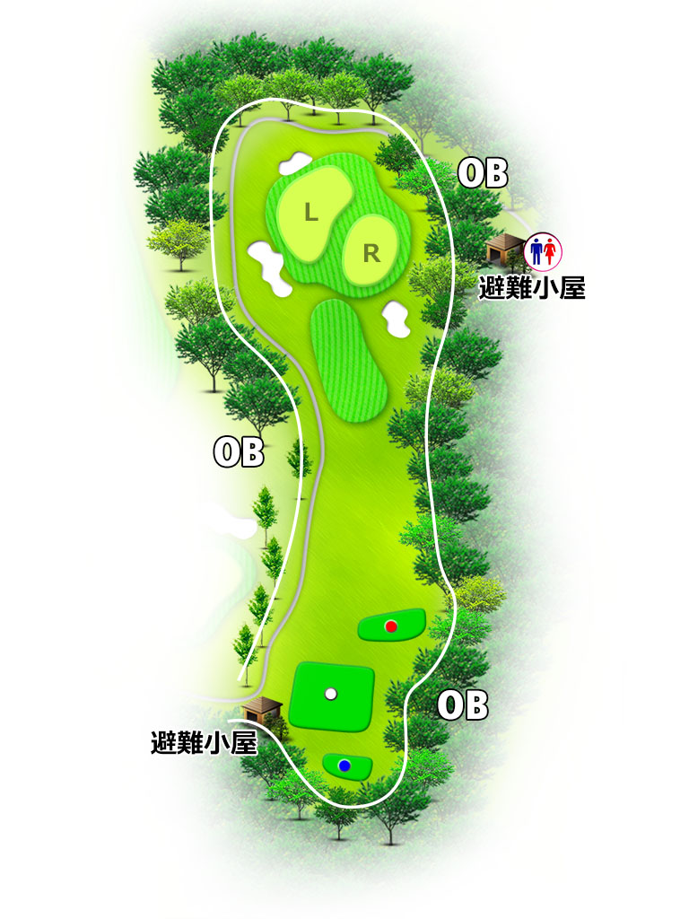 大厚木カントリークラブ本コース 西コース3番ホール コース図