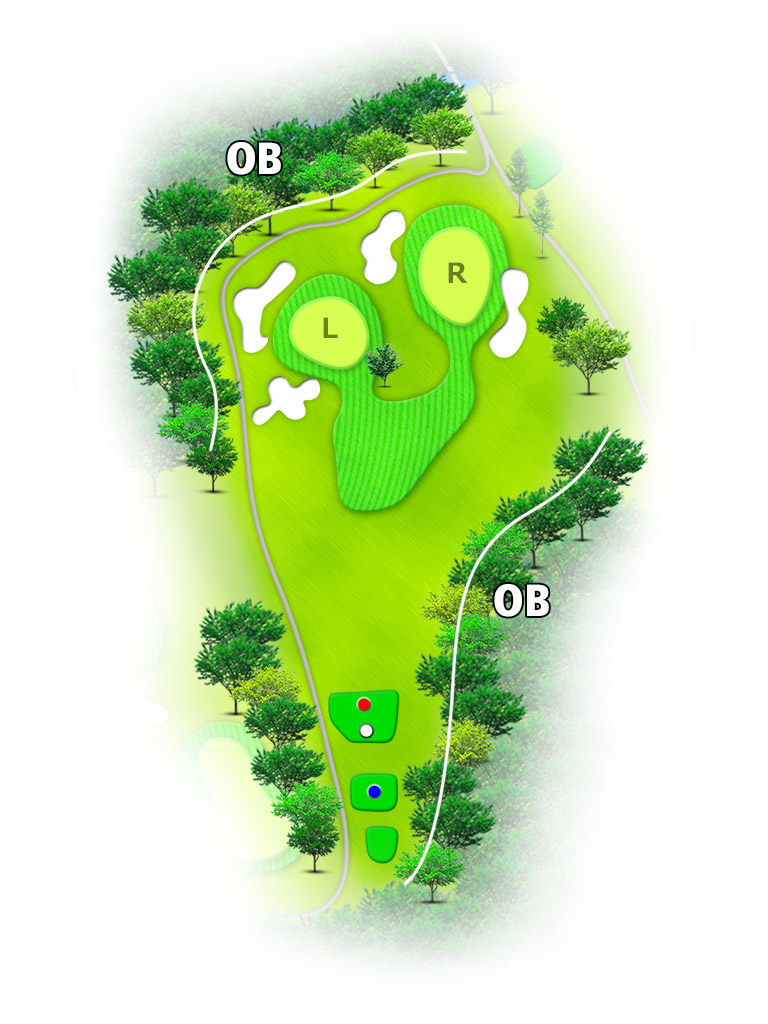 大厚木カントリークラブ本コース 西コース5番ホール コース図