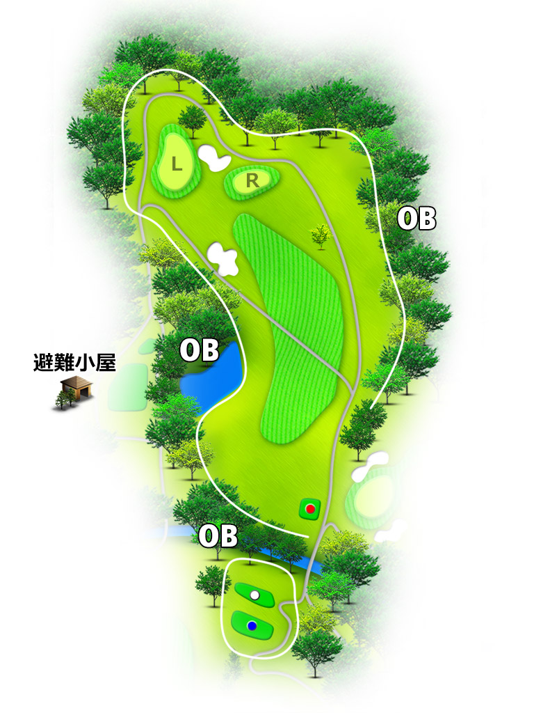 大厚木カントリークラブ本コース 西コース8番ホール コース図