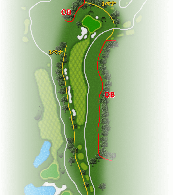 グリーンフィールゴルフ倶楽部 IN10番ホール コース図