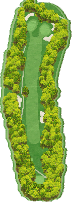 玉村ゴルフ場 OUT9番ホール コース図