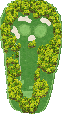玉村ゴルフ場 IN14番ホール コース図