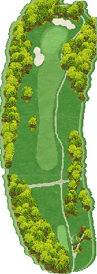 京都ゴルフ倶楽部 舟山コース OUT1番ホール コース図
